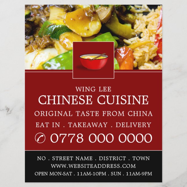 Flyer Anúncio de restaurante chinês (Frente)
