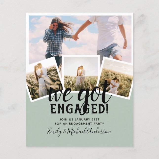 Flyer ANÚNCIO DO NOIVADO FOTO Moderno DO ORÇAMENTO (Frente)