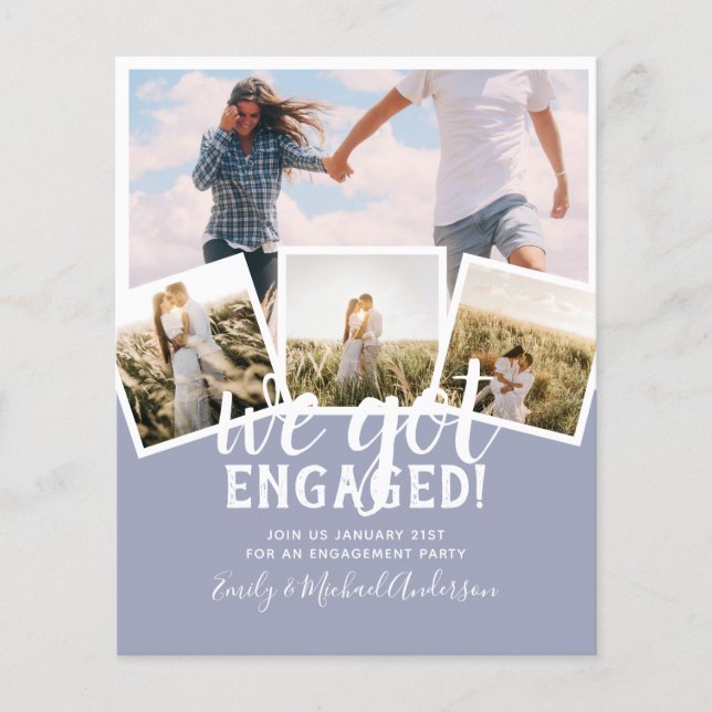 Flyer ANÚNCIO DO NOIVADO FOTO Moderno DO ORÇAMENTO (Frente)