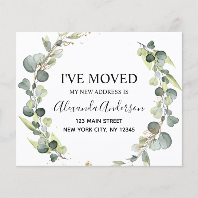 Flyer Anúncio em Movimento Eucalyptus Greenery Watercolo (Frente)