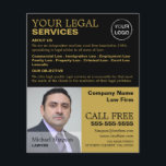 Flyer Anúncios de serviços jurídicos personalizados com<br><div class="desc">Folhetos De Publicidade De Serviços Jurídicos De Fotografia Personalizados Pela Loja De Cartão de visita.</div>