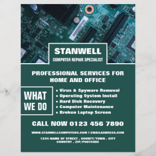 Flyer Anúncios especialistas em reparo de computadores 