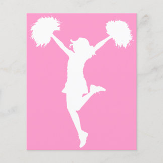 Flyer Aplausos de cheerleader com plano de fundo persona