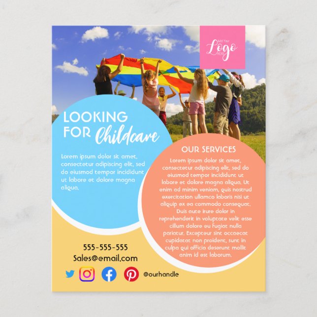 Flyer após a escola, babá de creche (Frente)