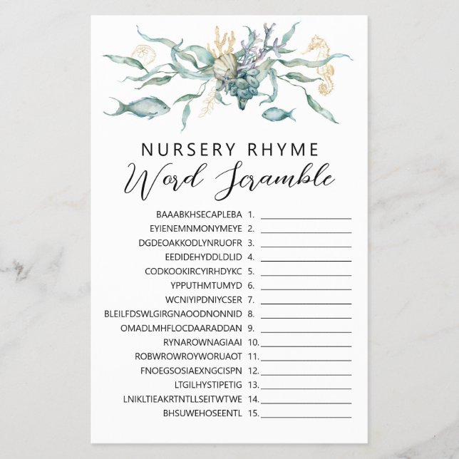 Flyer Aquarela Debaixo do Mar Rima Infantil de Água-viva (Frente)