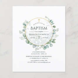 Flyer Aquarela Geométrica Eucalyptus Baptism