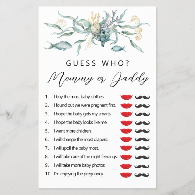 Flyer Aquarela Sob O Mar Jellyfish Adivinha Quem Joga (Frente)