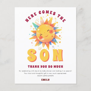 Flyer Aqui Vem O Filho Chá de fraldas Obrigado