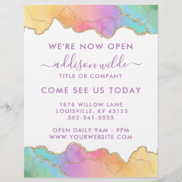 Flyer Arco-Íris E Abertura De Negócios De Águas Douradas