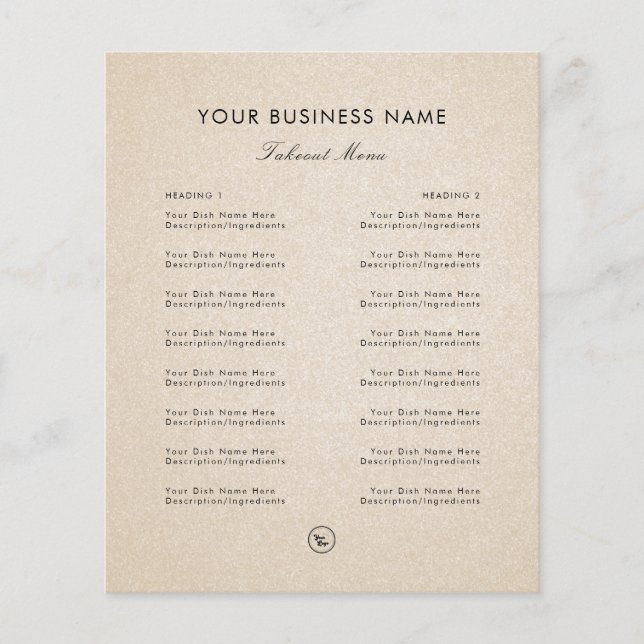 Flyer Areia Bege Adicionar Logotipo Restaurante Entrega  (Frente)