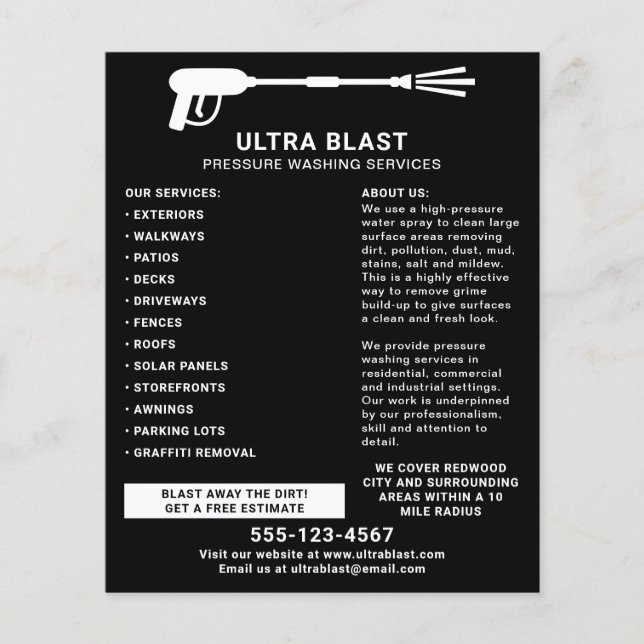 Flyer Arma Preto De Pulverização Por Pressão (Frente)