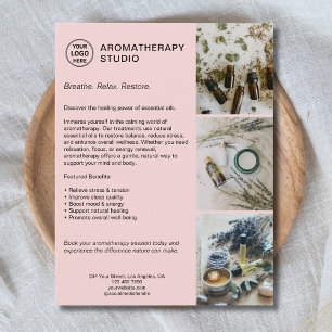 Flyer AromaTherapia Spa Logotipo Personalizado Promocion