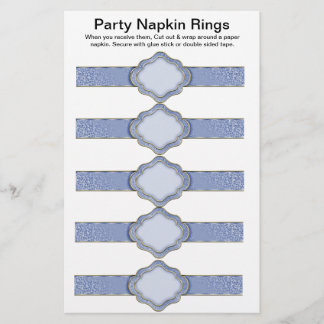 Flyer Aros de guardanapo de papel com fita azul 5 por fo