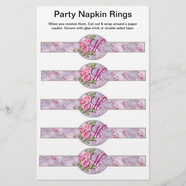 Flyer Aros de guardanapo de papel de aniversário ou casa (Frente)