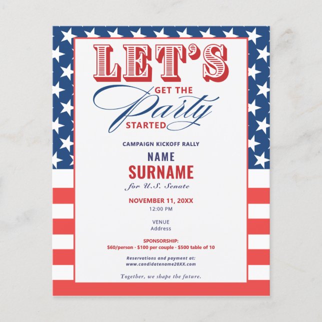 Flyer Arrecadação de Fundos Política do GOP Início da Ca (Frente)