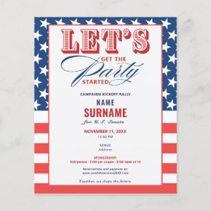 Flyer Arrecadação de Fundos Política do GOP Início da Ca