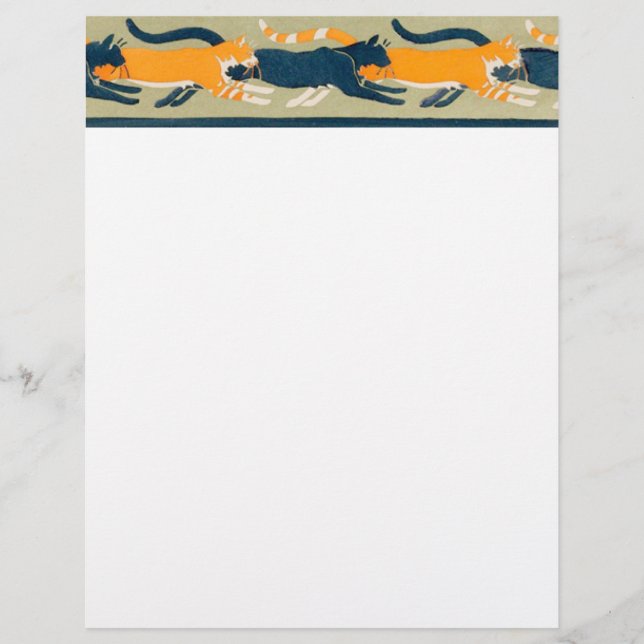 Flyer Art Nouveau Gatos e Flores (Frente)