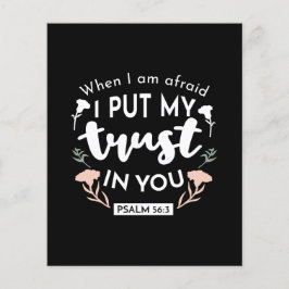 Flyer Arte Cristã Floral Escura - Salm 56:3