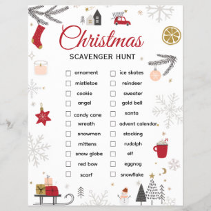 Flyer Arte de Lista de Caça ao Natal