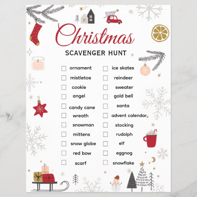 Flyer Arte de Lista de Caça ao Natal (Frente)