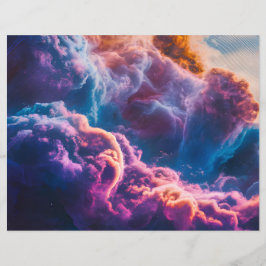 Flyer Arte de Nebulosa Espacial Abstrata - Colorida e Có