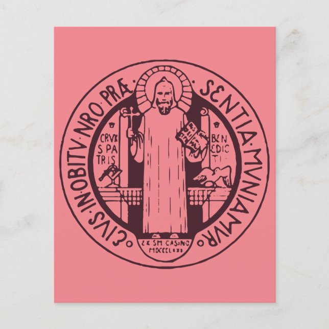 Flyer Arte de Símbolo Minimalista da Medalha de São Bent (Frente)