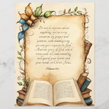 Arte de Versículo Bíblico Cristão Filipenses 4:6-7