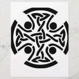 Flyer Arte Fina de Cruz Celta Antiga com Entrelaçamento