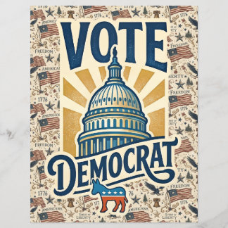 Flyer Arte Folclórica Patriótica Americana Vintage Voto 