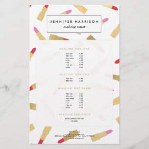 Flyer Artista de Maquiagem de Padrões de Líppau Luxe G
