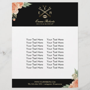 Flyer Artista de maquiagem e Stylist Vintage Floral Salo