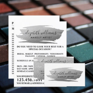 Flyer Artista de Maquiagem Traço de Pincel de Folha de P