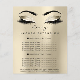 Flyer Artista de maquilhagem Bela Lash Lista de Preços d