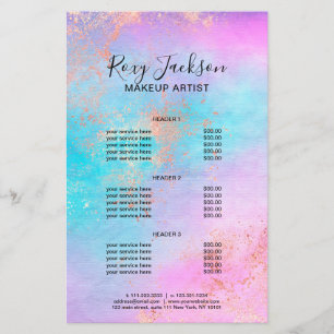 Flyer Artista elegante de fabricação de rosa dourada