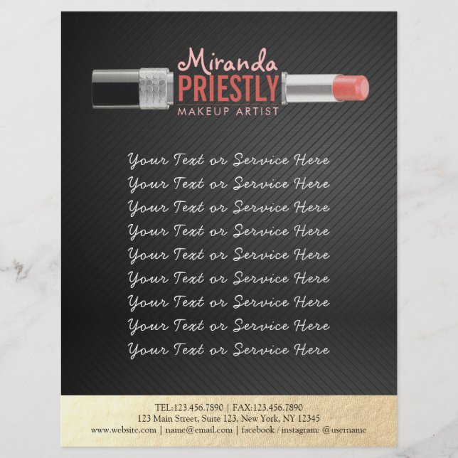 Flyer Artista moderno Stylist Beauty Salon Lipstick (Frente)