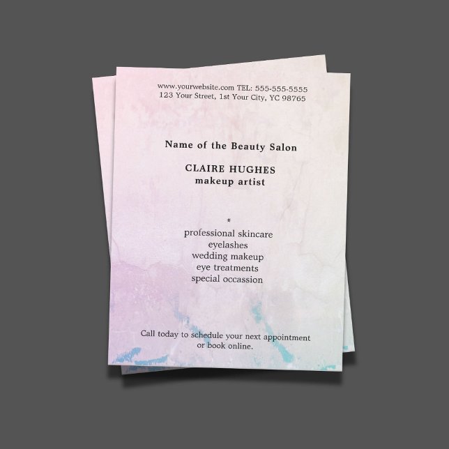 Flyer Artista Simples de Maquiagem de Pastel (Criador carregado)