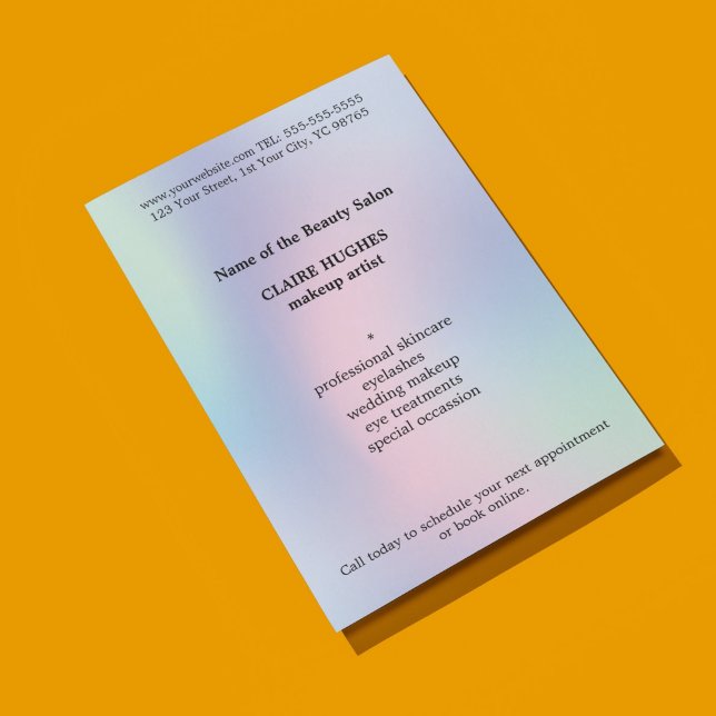 Flyer Artista Simples de Maquiagem de Pastel (Criador carregado)