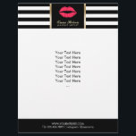 Flyer Artista Vermelho Lábios Modernos Stripes Salão<br><div class="desc">Makeup Artist Red Lábios Modernos Stripes Salões Brochuras.</div>