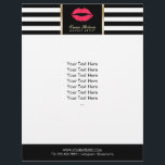 Flyer Artista Vermelho Lábios Modernos Stripes Salão<br><div class="desc">Makeup Artist Red Lábios Modernos Stripes Salões Brochuras.</div>