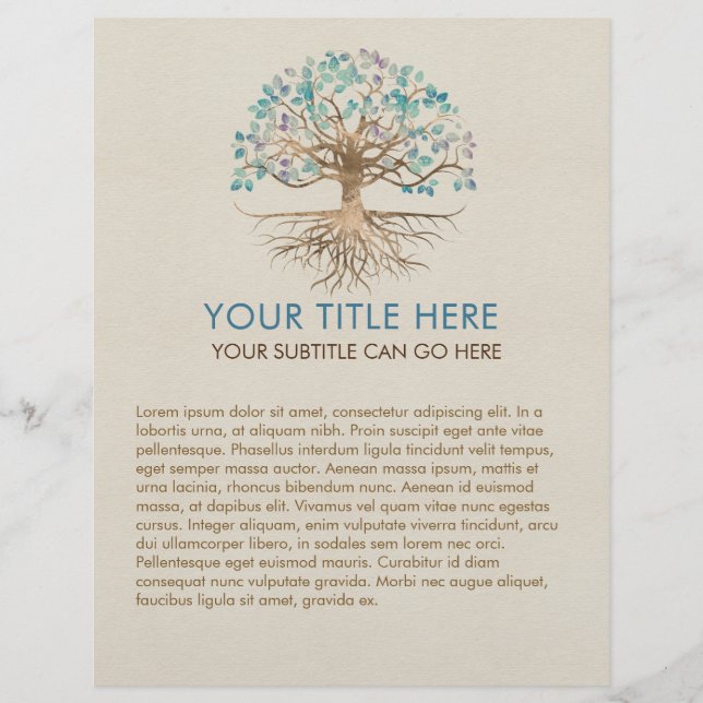 Flyer Árvore da vida - Yggdrasil - Folhas Douradas e Pin (Frente)