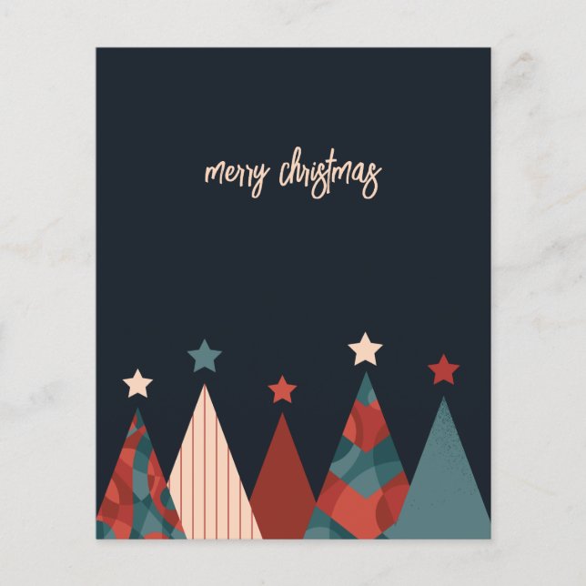 Flyer Árvore de natal azul-abstrato (Frente)