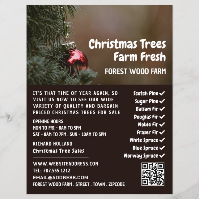 Flyer Árvore de Natal Bauble, Vendas de Árvore de Natal (Frente)