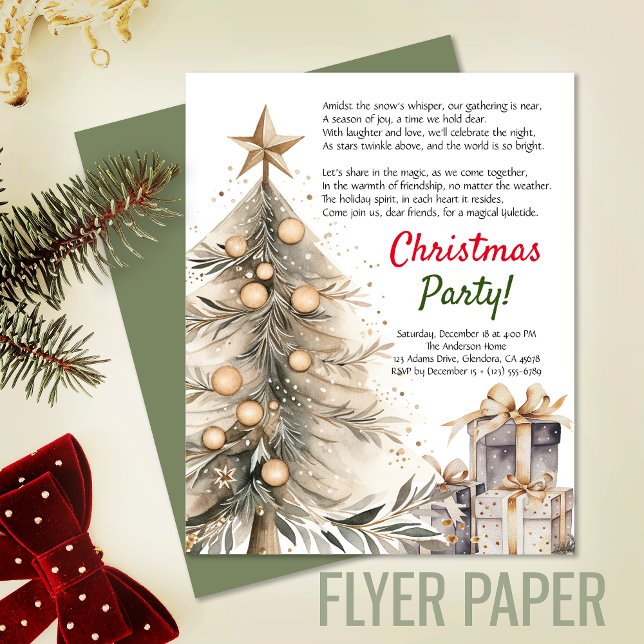 Flyer Árvore de Natal Cozy | Convite Poem (Exceptional value: budget-friendly Christmas invitation for memorable events and cost saving!)