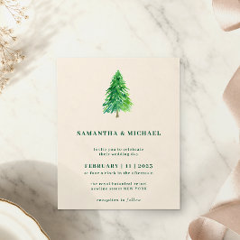 Flyer Árvore de Natal de Inverno | Casamento Simples e E