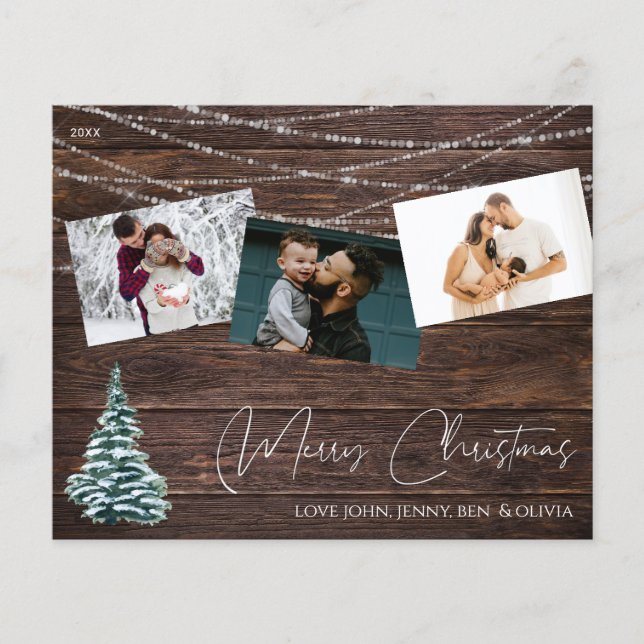 Flyer Árvore de Natal Rústica Orçamentária 3 Fotos & Luz (Frente)