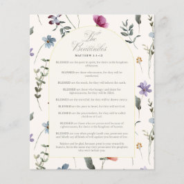 Flyer As Bem-aventuranças Mateus 5:3–12 Escritura Floral