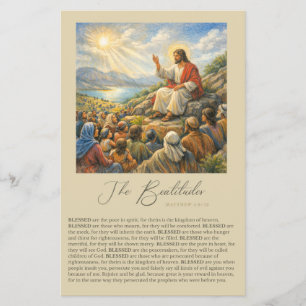 Flyer As Bem-Aventuranças Mateus 5:3–12 Sermão da Montan