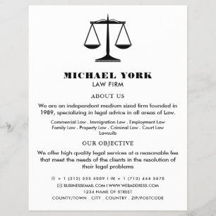 Flyer As escalas da Justiça, dos Serviços Jurídicos e