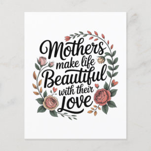 Flyer As mães tornam a vida bela com o seu amor