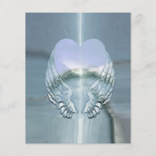 Flyer Asas de Prata Envolvendo um Coração